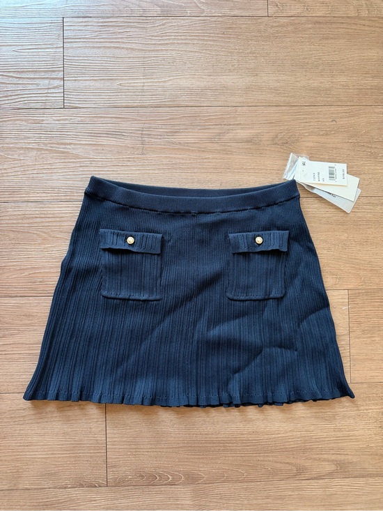 French Connection Dresses & Skirts - French Connection Navy Ribbed Mini Skirt with Front Pocket Flaps